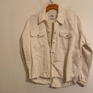 ZARA WHITE BUTTON UP JACKET SIZE SMALL
